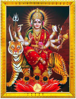 Zig Zag Durga Maa Big Large Size Religious Frame
