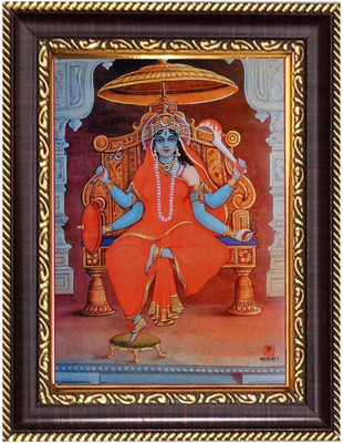 HitechMart Sri Maa Lakshmi and Sri Ganeshji Photoframe 6.7x8.7 inches Religious Frame