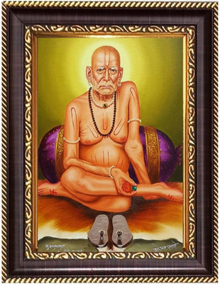 HitechMart Shri Swami Samarth Digital Print Photo 14.7x16.7 inches Religious Frame