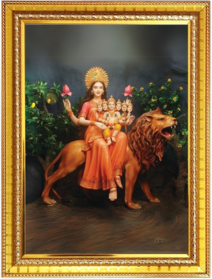 HitechMart Maa Skandamata Photo Frame 16x20 Inches Religious Frame