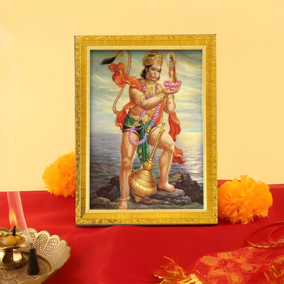 Art Street Lord Hanuman With Shri Ram Religious Frame