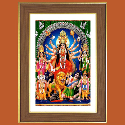 HitechMart Goddess Durga Maa Photo Frame 14x18 Inches Religious Frame