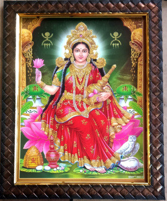 VJ ENTERPRISES LAKSHMI DEVI WITH OWL Religious Frame