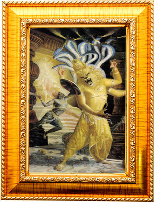 Nuoshopping LORD NARSIMHA/LAXMI NARSIMHA SWAMY/NARASIMHAR NARSINGH DEV A4 Religious Frame
