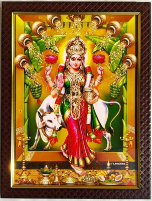 TPT Gruha Lakshmi Devi | Gadapa Lakshmi Gomatha | Size (10x13 Inch) Religious Frame