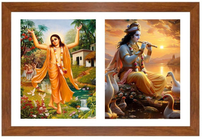 HitechMart sri chaitanya Mahaprabhu and sri krishna Photo Frame Religious Frame
