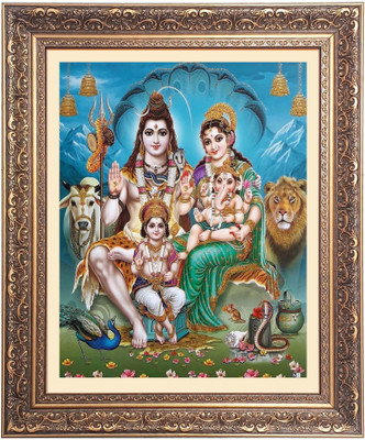 HitechMart Lord Shiv and Maa Parbati Religious Frame