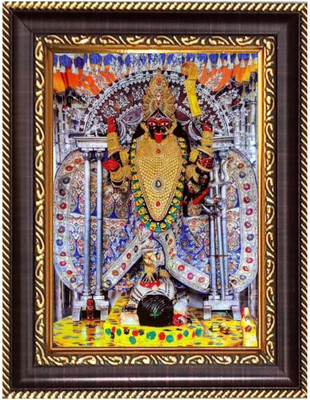 HitechMart Maa kaai Dakhineswar Kaali Digital Print Photo 8.7x10.7 inches Religious Frame
