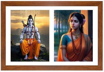 HitechMart Lord rama and sita Photo Frame Religious Frame
