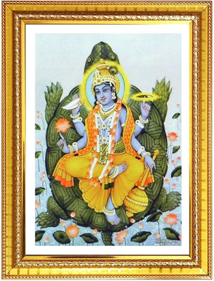HitechMart Lord vishnu's kurma avathar Photo Frame 14x18 Inches Religious Frame
