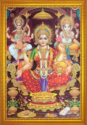 jog craft laxmi ji photo, laxmi ji panna, diwali poojan photo Religious Frame