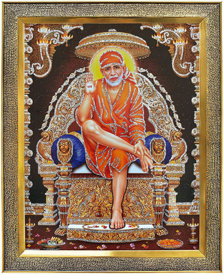 koshtak Shirdi Saibaba Sitting On Throne / Shirdi Saibaba Religious Frame