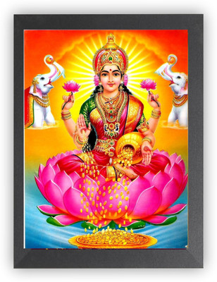 US COLLECTION Lakshmi mata / Laxmi Photo Frame for Wall Hanging and Pooja Room Religious Frame Religious Frame