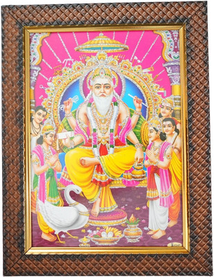 Dharmikk Lord Vishwakarma ji Wooden Photo Frame | God Religious Framed Religious Frame