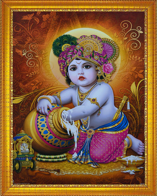 Darsh Craft Bal Gopal/Laddu Gopal Ji/Little Krishna/Kanha Ji Religious Frame