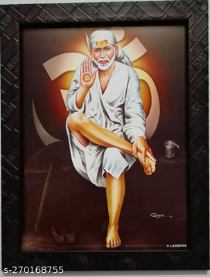 VGS MARKETINGS Om Sri Sai Ram Sai Baba Shirdi Religious Frame
