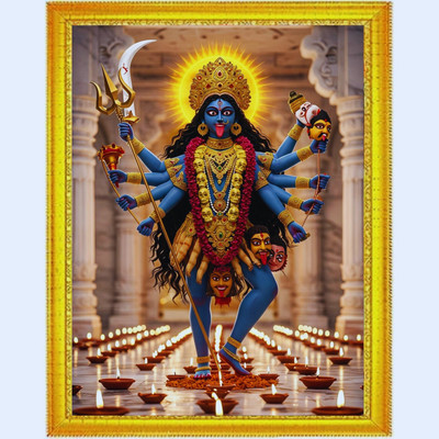 HSB INFRA Kali Mata Wall Photo Frame for Home Size 12x18 Inch Religious Frame