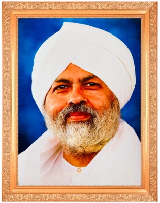 BM Traders Sant Nirankari Baba Digital Print Photo In Golden Artwork Frame Religious Frame