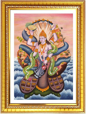 HitechMart Lord Vishnu Photo Frame 10x14 Inches Religious Frame