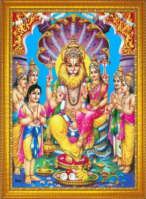 Diyansh Enterprises Lord Narsimha Photo Frame Religious Frame