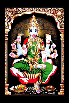 Sunfra Arts Varahi amman devi ji photo frame with laminated sheet . size [ 5x7 inch] . Religious Frame