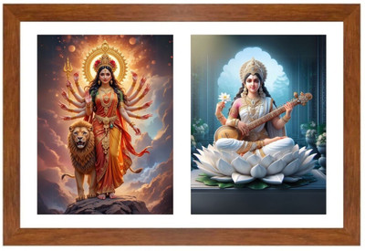 HitechMart Maa durga and saraswathi Photo Frame Religious Frame