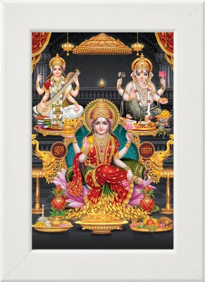 PY Creation Hindu deities Lakshmi, Saraswati, and Ganesha Religious Frame