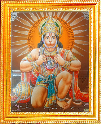 SUNINOW Hanuman photo frame ( 29 x 23 cm ) Religious Frame