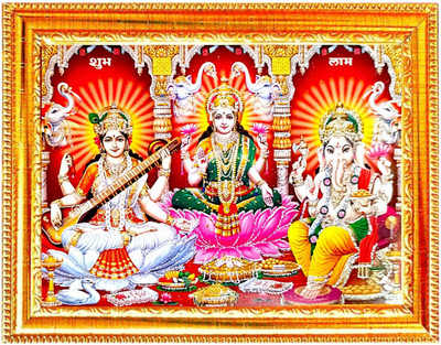 SUNINOW laxmi ganesh sarsawti Religious Frame