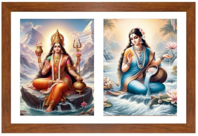 HitechMart Parvathi and ganga Photo Frame Religious Frame