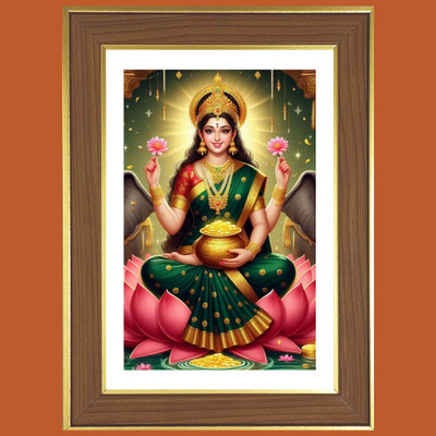 HitechMart Goddess laxmi Photo Frame 10x14 Inches Religious Frame