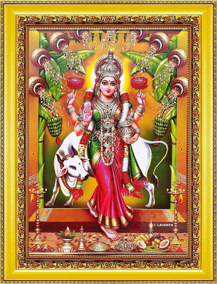 VJ ENTERPRISES Gadapa Lakshmi | Dhanalakshmi | Gruha Lakshmi Devi photo frame (5 Inch x 7 Inch) Religious Frame