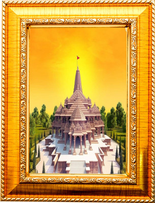 DECORPRINT DESIGN Ram mandir / ram mandir A4 FRAME / Ram ji ayodhya photo frame / ram janambhoomi Religious Frame