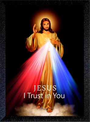 ER Enterprises JESUS GLOSSY PHOTO IN A4 SIZE Religious Frame