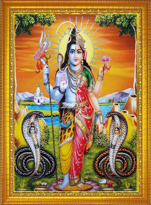 Stuthi Arts Shiv Parwati ji Religious Frame