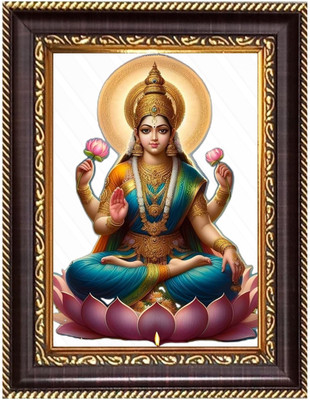 HitechMart Maa Lakshmi Digital Print Photo 10.7x12.7 inches Religious Frame