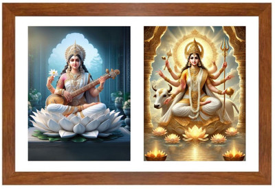 HitechMart Saraswati and Gauri Photo Frame Religious Frame