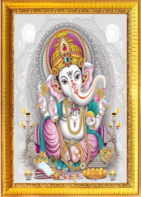 themarusthal GANESHJI HIGH QUALITY PRINT WITH FRAME (8×12) Religious Frame