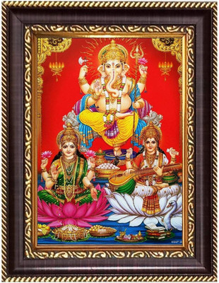 HitechMart Lord Vishnu and MataLakshmi Photoframe 10.7x12.7 inches Religious Frame