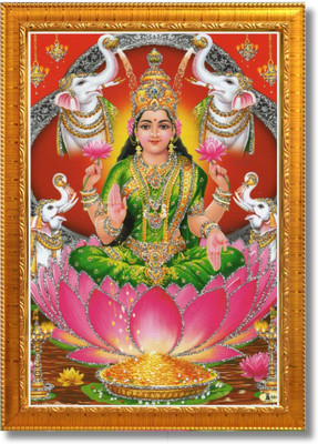 Craft Quest Maa Laxmi photo frame for wall hanging (6 X 8 Inches) Religious Frame