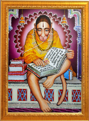 Sunframing Hanuman ji photo frame with laminated sheet . size [ 5x7 inch ] Religious Frame