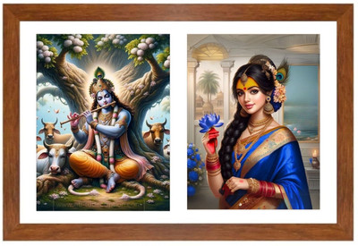 HitechMart Lord krishna and rukmini Photo Frame Religious Frame