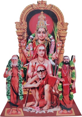 Vils Kanchi Kamakshi Adi Sankara Maha Periyava Jayendra Vijayendra (4 inch X 6 inch) Religious Frame