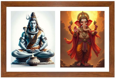 HitechMart Lord shiva and ganesha Photo Frame Religious Frame