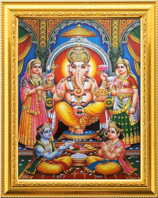 Sarvasiddhanta Arts Lord Ganesha Ji Photo Frame (6x8 inches) Religious Frame