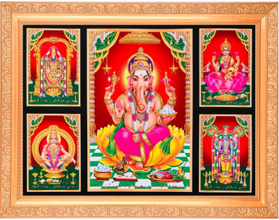 BM Traders Balaji/Ayappan/Ganesha/Lakshmi/Guruvayur Religious Frame