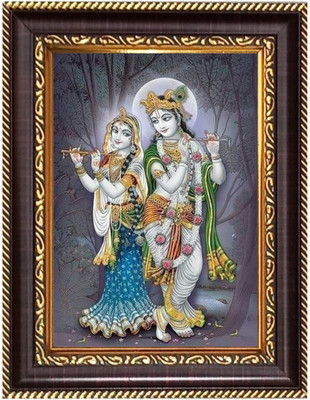 HitechMart Sri Radha And Sri Krshina Digital Print Photo 10.7x12.7 inches Religious Frame