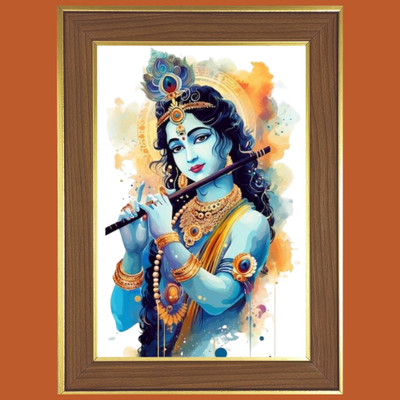 HitechMart Krishna with murali Photo Frame 14x18 Inches Religious Frame