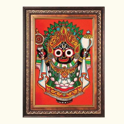 HitechMart Sri Jagannath Color Photo frame 12x16 Inch Religious Frame