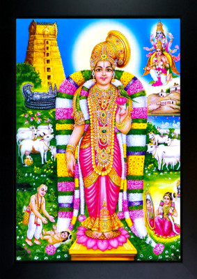 CrowdHall Andal Photo Frame | Aandal Nachiyar / amman Goda devi Photo Frame Religious Frame